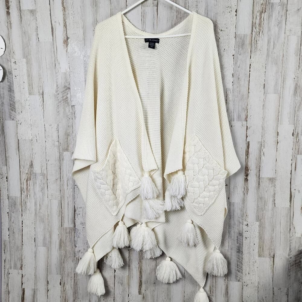 Cynthia Rowley Crochet Cardigan Sweater Ivory Size One Size